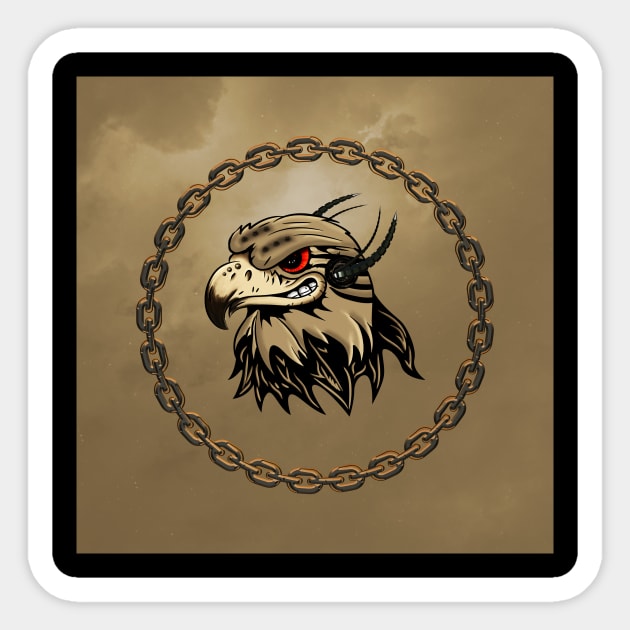 Funny angry steampunk eagle Sticker by Nicky2342